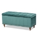 Baxton Studio Kaylee Modern and Contemporary Teal Blue Velvet Fabric Upholstered Button-Tufted Storage Ottoman Bench