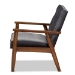 Baxton Studio Sorrento Mid-century Modern Grey Velvet Fabric Upholstered Walnut Finished Wooden Lounge Chair - BBT8013-Grey Velvet/Walnut-CC