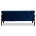Baxton Studio Sorrento Mid-century Modern Navy Blue Velvet Fabric Upholstered Walnut Finished Wooden 3-seater Sofa - BBT8013-Navy Velvet/Walnut-SF