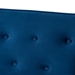 Baxton Studio Sorrento Mid-century Modern Navy Blue Velvet Fabric Upholstered Walnut Finished Wooden 3-seater Sofa - BBT8013-Navy Velvet/Walnut-SF