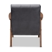 Baxton Studio Asta Mid-Century Modern Grey Velvet Fabric Upholstered Walnut Finished Wood Armchair - TOGO-Grey Velvet/Walnut-CC