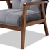 Baxton Studio Asta Mid-Century Modern Grey Velvet Fabric Upholstered Walnut Finished Wood Armchair - TOGO-Grey Velvet/Walnut-CC