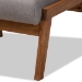 Baxton Studio Naeva Mid-Century Modern Grey Fabric Upholstered Walnut Finished Wood Footstool - BBT8040-Grey/Walnut-Footstool
