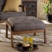Baxton Studio Naeva Mid-Century Modern Grey Fabric Upholstered Walnut Finished Wood Footstool - BBT8040-Grey/Walnut-Footstool