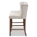 Baxton Studio Alira Modern and Contemporary Beige Fabric Upholstered Walnut Finished Wood Button Tufted Bar Stool Bench - BBT5349-Beige/Walnut-Bench