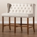 Baxton Studio Alira Modern and Contemporary Beige Fabric Upholstered Walnut Finished Wood Button Tufted Bar Stool Bench - BBT5349-Beige/Walnut-Bench