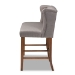 Baxton Studio Alira Modern and Contemporary Grey Fabric Upholstered Walnut Finished Wood Button Tufted Bar Stool Bench - BBT5349-Grey/Walnut-Bench