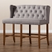 Baxton Studio Alira Modern and Contemporary Grey Fabric Upholstered Walnut Finished Wood Button Tufted Bar Stool Bench - BBT5349-Grey/Walnut-Bench