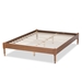 Baxton Studio Cielle French Bohemian Ash Walnut Finished Wood Queen Size Platform Bed Frame - MG0012-Ash Walnut-Queen
