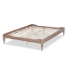 Baxton Studio Laure French Bohemian Antique Oak Finished Wood Full Size Platform Bed Frame - MG0011-Antique Oak-Full