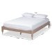 Baxton Studio Laure French Bohemian Antique Oak Finished Wood Full Size Platform Bed Frame - MG0011-Antique Oak-Full