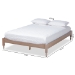Baxton Studio Laure French Bohemian Antique Oak Finished Wood Full Size Platform Bed Frame - MG0011-Antique Oak-Full