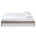 Baxton Studio Laure French Bohemian Weathered Grey Oak Finished Wood Queen Size Platform Bed Frame - MG0011-Weather Grey-Queen