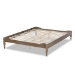 Baxton Studio Laure French Bohemian Weathered Grey Oak Finished Wood Queen Size Platform Bed Frame - MG0011-Weather Grey-Queen