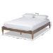 Baxton Studio Laure French Bohemian Weathered Grey Oak Finished Wood Queen Size Platform Bed Frame - MG0011-Weather Grey-Queen