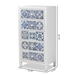 Baxton Studio Alma Spanish Mediterranean Inspired White Wood and Blue Floral Tile Style 5-Drawer Accent Storage Cabinet - JY215-White-5DW-Cabinet