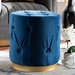 Baxton Studio Gaia Glam and Luxe Navy Blue Velvet Fabric Upholstered Gold Finished Button Tufted Ottoman - FJ5A-015-Navy/Gold-Otto