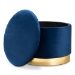Baxton Studio Marisa Glam and Luxe Navy Blue Velvet Fabric Upholstered Gold Finished Storage Ottoman - JY19A221-Navy/Gold-Otto