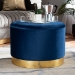 Baxton Studio Marisa Glam and Luxe Navy Blue Velvet Fabric Upholstered Gold Finished Storage Ottoman - JY19A221-Navy/Gold-Otto