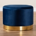 Baxton Studio Marisa Glam and Luxe Navy Blue Velvet Fabric Upholstered Gold Finished Storage Ottoman - JY19A221-Navy/Gold-Otto