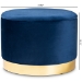 Baxton Studio Marisa Glam and Luxe Navy Blue Velvet Fabric Upholstered Gold Finished Storage Ottoman - JY19A221-Navy/Gold-Otto