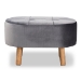 Baxton Studio Simone Mid-Century Modern Grey Velvet Fabric Upholstered Wood Ottoman - JY19A222-Grey/Natural-Otto