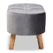 Baxton Studio Simone Mid-Century Modern Grey Velvet Fabric Upholstered Wood Ottoman - JY19A222-Grey/Natural-Otto