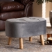 Baxton Studio Simone Mid-Century Modern Grey Velvet Fabric Upholstered Wood Ottoman - JY19A222-Grey/Natural-Otto