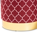 Baxton Studio Serra Glam and Luxe Red Quatrefoil Velvet Fabric Upholstered Gold Finished Metal Storage Ottoman - JY19A257-Red/Gold-Otto