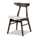 Baxton Studio Britte Mid-Century Modern Beige Fabric Upholstered Dark Oak Brown Finished 5-Piece Wood Dining Set - Fiesta-Latte/Coffee Oak-5PC Dining Set