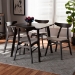 Baxton Studio Britte Mid-Century Modern Beige Fabric Upholstered Dark Oak Brown Finished 5-Piece Wood Dining Set - Fiesta-Latte/Coffee Oak-5PC Dining Set