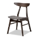Baxton Studio Britte Mid-Century Modern Dark Grey Fabric Upholstered Dark Oak Brown Finished 5-Piece Wood Dining Set - Fiesta-Iron/Coffee Oak-5PC Dining Set