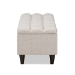 Baxton Studio Brette Mid-Century Modern Light Blue Fabric Upholstered Dark Brown Finished Wood Storage Bench Ottoman - BBT3162-Beige-Otto