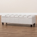 Baxton Studio Brette Mid-Century Modern Light Blue Fabric Upholstered Dark Brown Finished Wood Storage Bench Ottoman - BBT3162-Beige-Otto