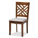 Baxton Studio Caron Modern and Contemporary Grey Fabric Upholstered Walnut Brown Finished Wood 5-Piece Dining Set - RH317C-Grey/Walnut-5PC Dining Set