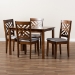 Baxton Studio Caron Modern and Contemporary Grey Fabric Upholstered Walnut Brown Finished Wood 5-Piece Dining Set - RH317C-Grey/Walnut-5PC Dining Set