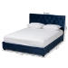 Baxton Studio Caronia Modern and Contemporary Navy Blue Velvet Fabric Upholstered 2-Drawer Queen Size Platform Storage Bed - Caronia-Navy-Queen