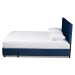 Baxton Studio Caronia Modern and Contemporary Navy Blue Velvet Fabric Upholstered 2-Drawer Queen Size Platform Storage Bed - Caronia-Navy-Queen