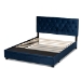 Baxton Studio Caronia Modern and Contemporary Navy Blue Velvet Fabric Upholstered 2-Drawer Queen Size Platform Storage Bed - Caronia-Navy-Queen