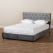 Baxton Studio Caronia Modern and Contemporary Grey Velvet Fabric Upholstered 2-Drawer Queen Size Platform Storage Bed - Caronia-Grey-Queen