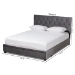 Baxton Studio Caronia Modern and Contemporary Grey Velvet Fabric Upholstered 2-Drawer Queen Size Platform Storage Bed - Caronia-Grey-Queen