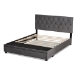 Baxton Studio Caronia Modern and Contemporary Grey Velvet Fabric Upholstered 2-Drawer Queen Size Platform Storage Bed - Caronia-Grey-Queen