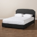 Baxton Studio Larese Dark Grey Fabric Upholstered 2-Drawer Queen Size Platform Storage Bed - Larese-Charcoal Grey-Queen