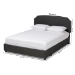 Baxton Studio Larese Dark Grey Fabric Upholstered 2-Drawer Queen Size Platform Storage Bed - Larese-Charcoal Grey-Queen
