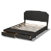 Baxton Studio Larese Dark Grey Fabric Upholstered 2-Drawer Queen Size Platform Storage Bed - Larese-Charcoal Grey-Queen