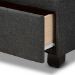 Baxton Studio Larese Dark Grey Fabric Upholstered 2-Drawer Queen Size Platform Storage Bed - Larese-Charcoal Grey-Queen