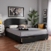 Baxton Studio Larese Dark Grey Fabric Upholstered 2-Drawer Queen Size Platform Storage Bed - Larese-Charcoal Grey-Queen