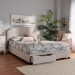 Baxton Studio Larese Beige Fabric Upholstered 2-Drawer Queen Size Platform Storage Bed - Larese-Beige-Queen