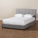 Baxton Studio Netti Light Grey Fabric Upholstered 2-Drawer King Size Platform Storage Bed - Netti-Grey-King