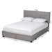 Baxton Studio Netti Light Grey Fabric Upholstered 2-Drawer Queen Size Platform Storage Bed - Netti-Grey-Queen